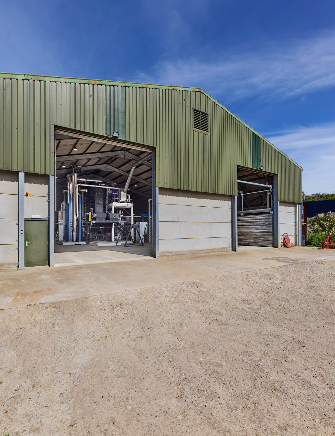 Exterior of the BIOCCUS demonstrator building at Holmsted Farm